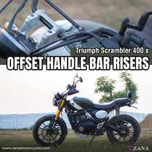 Load image into Gallery viewer, ZANA-OFFSET HANDLE BAR RISER SILVER FOR TRIUMPH SCRAMBLER 400
