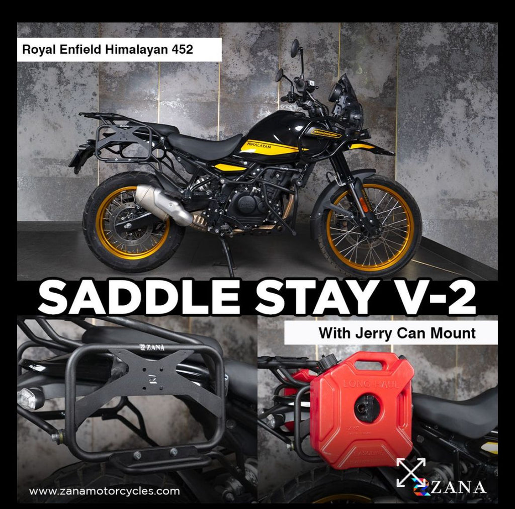 Zana-Royal Enfield Himalayan Saddle Stays V-2 With Jerry Can Mounting 450 - Black