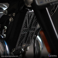 Load image into Gallery viewer, Zana-New UK Flag Radiator Guard For Royal Enfield Super Meteor 650 (Black)