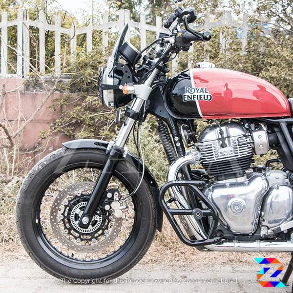 Zana Engine Guard Glossy with Sliders - Black for RE Interceptor 650 & Continental GT 650