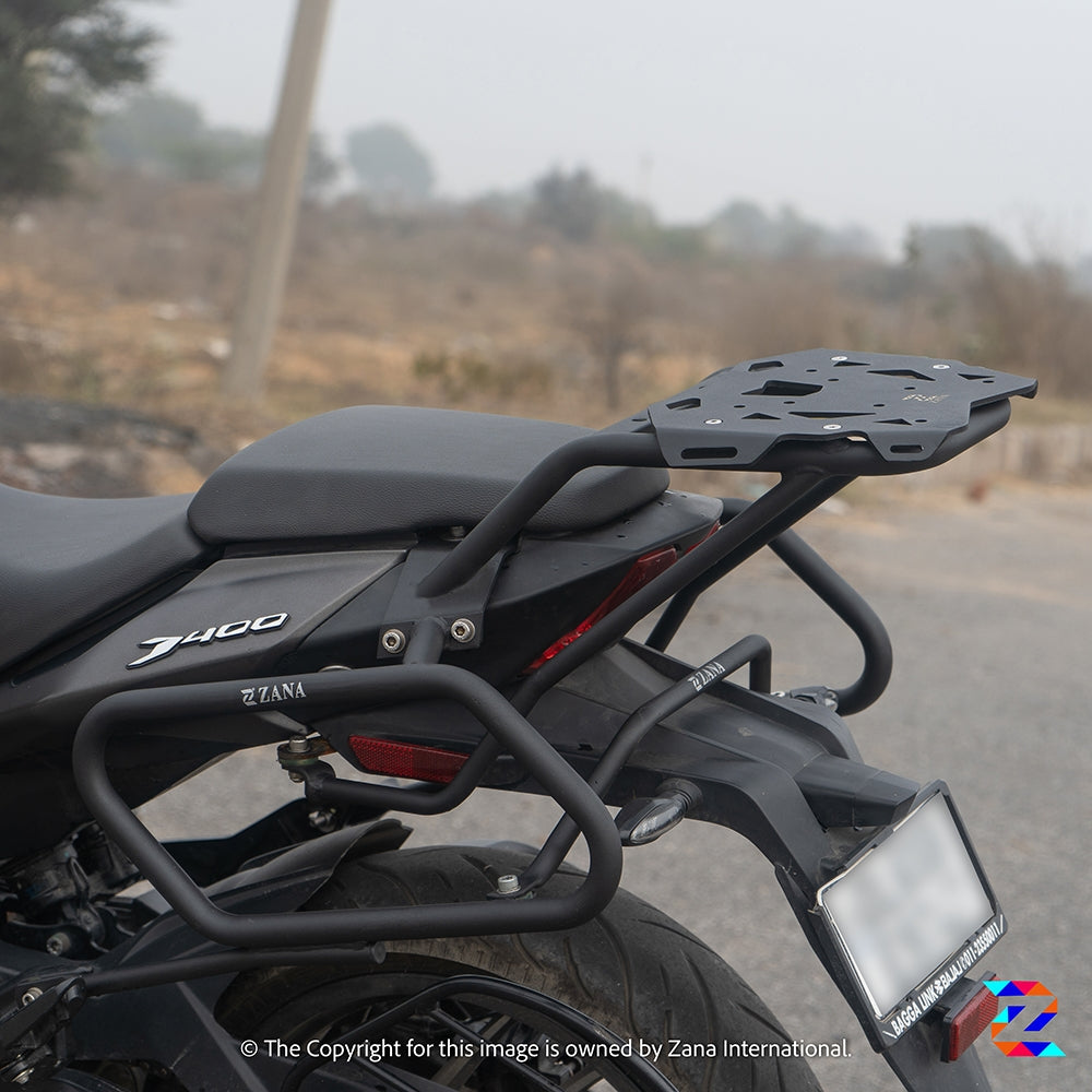 ZANA-TOP RACK WITH NEW PLATE COMPATIBLE WITH PILLION BACKREST TEXTURE MATT BLACK DOMINAR (2019-2022)
