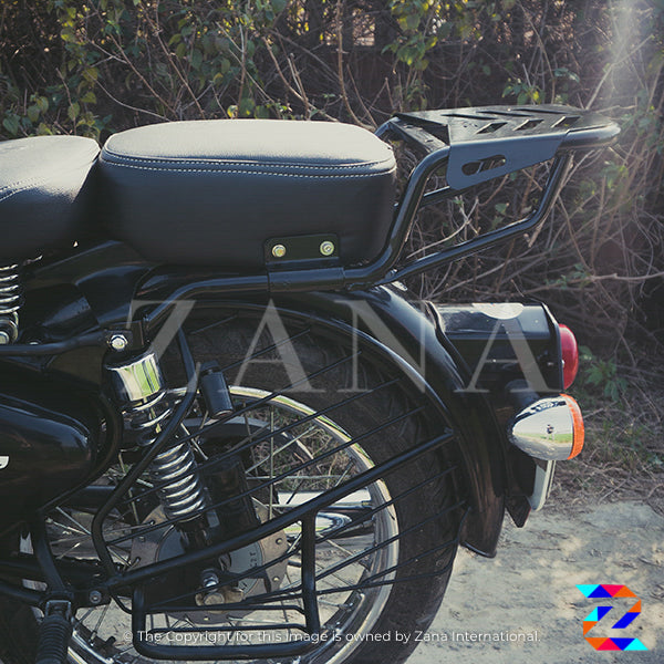 Zana  Royal Enfield Classic 350/500  Top Rack W-1 With Plate Compatible - Black