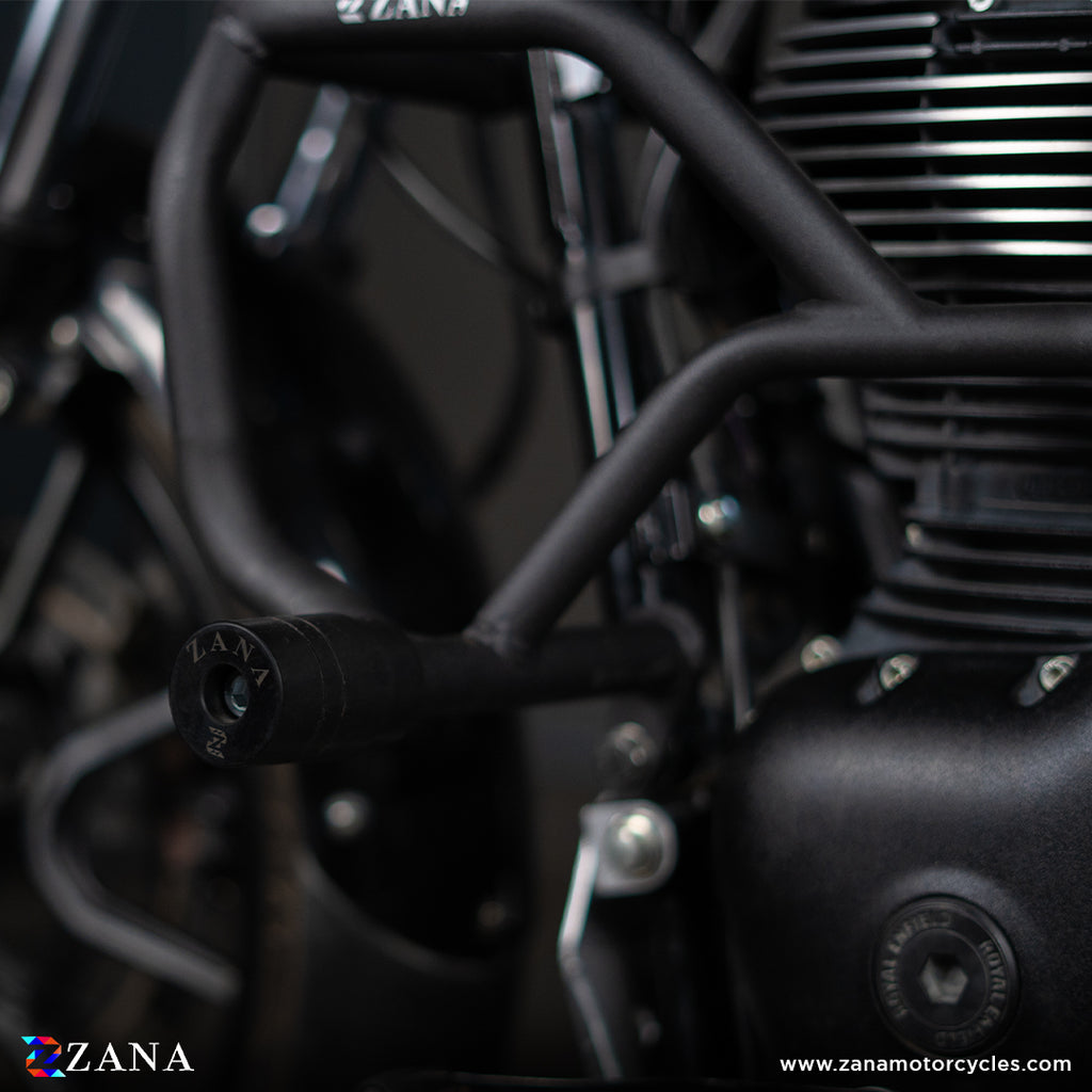 Zana-Crash Guard With Slider Texture Matt Black For Meteor 350