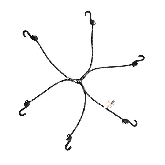 MOTOTECH Reflective Hexapod Bungee Tie-down System - 32" / 80cms - Black