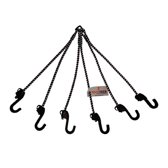 MOTOTECH Reflective Hexapod Bungee Tie-down System - 32" / 80cms - Black