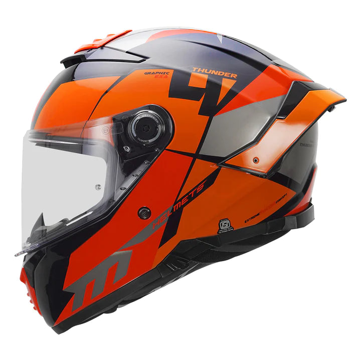 MT Thunder 4 Gloss Orange Motorcycle Helmet – Crossroad the biker stop