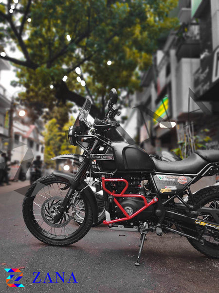 ZANA Royal Enfield Himalayan Engine Guard with Sliders BS6 Red Crossroad the biker stop