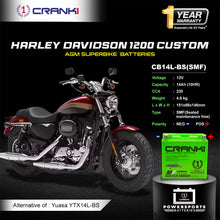 Load image into Gallery viewer, Battery For Harley Davidson 1200 Custom (2010-2025) - CB14L-BS - Factory Activated - CRANK1