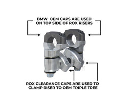 Rox Pivoting Anti-Vibe Handlebar Risers – 51mm Rise, 32mm Handlebar – Anodized Aluminium