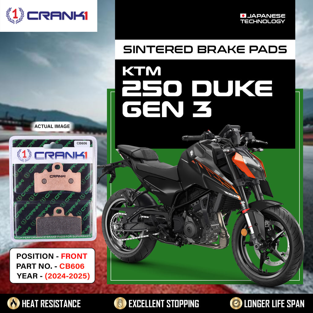 Sintered Brake Pads For KTM 250 Duke GEN-3 (2024-2025) - Front - CB606 - 1 Set - CRANK1