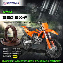Load image into Gallery viewer, Fork Oil Seals Pair For KTM 250 SX-F (2016-2020) - CPF55-132 - CRANK1
