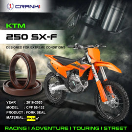Fork Oil Seals Pair For KTM 250 SX-F (2016-2020) - CPF55-132 - CRANK1