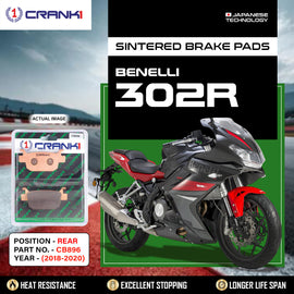 Sintered Brake Pads For Benelli 302R (2018-2020) - Rear - CB896 - 1 Set  - CRANK1