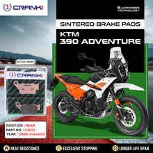 Load image into Gallery viewer, Sintered Brake Pads For KTM 390 Adventure (2025 Onwards) - Rear - CB312 - 1 Set - CRANK1
