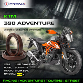 Fork Oil Seals Pair For KTM 390 Adventure (2020 Onwards) - CPF55-114 - CRANK1