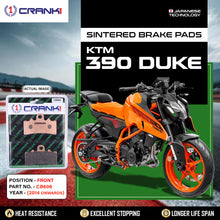 Load image into Gallery viewer, Sintered Brake Pads For KTM 390 Duke (2014 Onwards) - Front - CB606 - 1 Set - CRANK1