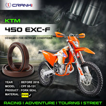 Load image into Gallery viewer, Fork Oil Seals Pair For KTM 450 EXC-F (Before 2016) - CPF55-131 - CRANK1