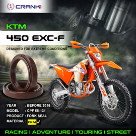 Fork Oil Seals Pair For KTM 450 EXC-F (Before 2016) - CPF55-131 - CRANK1