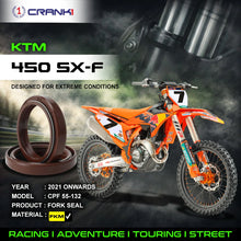 Load image into Gallery viewer, Fork Oil Seals Pair For KTM 450 SX-F (2021 Onwards) - CPF55-132 - CRANK1