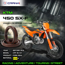 Load image into Gallery viewer, Fork Oil Seals Pair For KTM 450 SX-F (Before 2016) - CPF55-131 - CRANK1