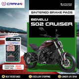 Sintered Brake Pads For Benelli 502C Cruiser - Rear - CB662 - 1 Set  - CRANK1