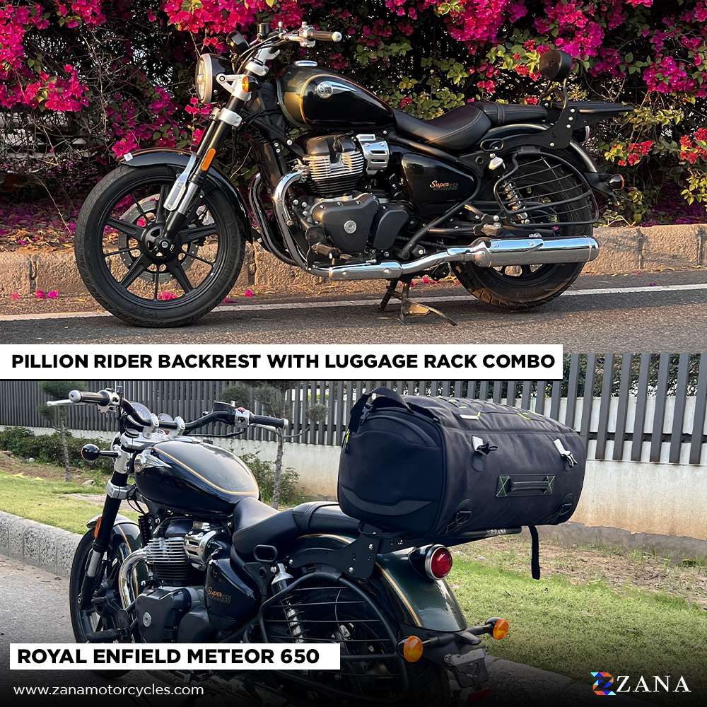 Zana -Top Rack With Pillion Backrest For Royal Enfield Super Meteor 650