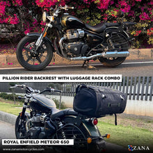 Load image into Gallery viewer, Zana -Top Rack With Pillion Backrest For Royal Enfield Super Meteor 650