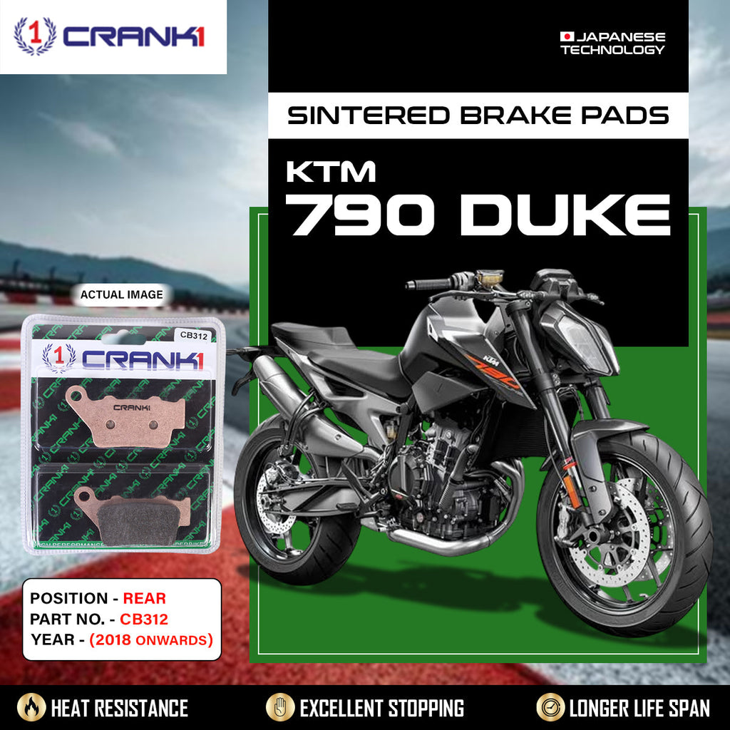 Sintered Brake Pads For KTM 790 Duke (2018 Onwards) - Rear - CB312 - 1 Set - CRANK1