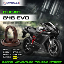 Load image into Gallery viewer, Fork Oil Seals Pair For Ducati 848 EVO (2011-2013) - CPF55-120 - CRANK1