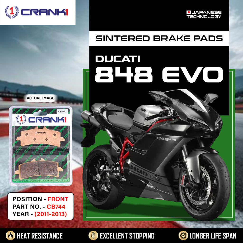 Sintered Brake Pads For DucatiÂ 848 EVO (2011-2013) - Front - CB744 - 2 Sets - CRANK1