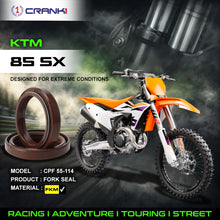 Load image into Gallery viewer, Fork Oil Seals Pair For KTM 85 SX - CPF55-114 - CRANK1