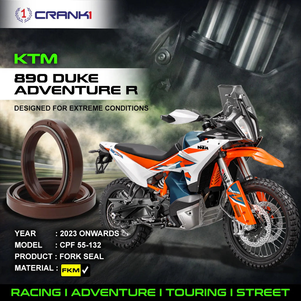 Fork Oil Seals Pair For KTM 890 Duke Adventure R (2023 Onwards) - CPF55-132 - CRANK1