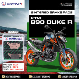 Sintered Brake Pads For KTM 890 Duke R (2023 Onwards) - Rear - CB312 - 1 Set - CRANK1