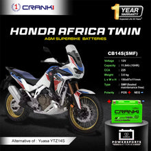 Load image into Gallery viewer, Battery For Honda Africa Twin (2016-2017) - CB14S - Factory Activated - CRANK1