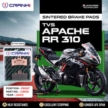 Load image into Gallery viewer, Sintered Brake Pads For TVS Apache RR 310 (2023) - Front - CB606 - 1 Set - CRANK1