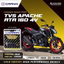 Load image into Gallery viewer, Ceramic Brake Pad For TVS Apache RTR 160 4V - Rear - CRM269 - 1 Set - CRANK1
