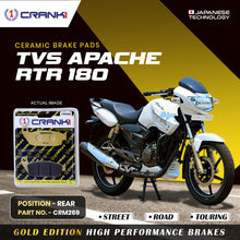 Load image into Gallery viewer, Ceramic Brake Pad For TVS Apache RTR 180 - Rear - CRM269 - 1 Set - CRANK1