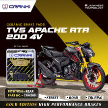 Load image into Gallery viewer, Ceramic Brake Pad For TVS Apache RTR 200 4V - Rear - CRM269 - 1 Set - CRANK1
