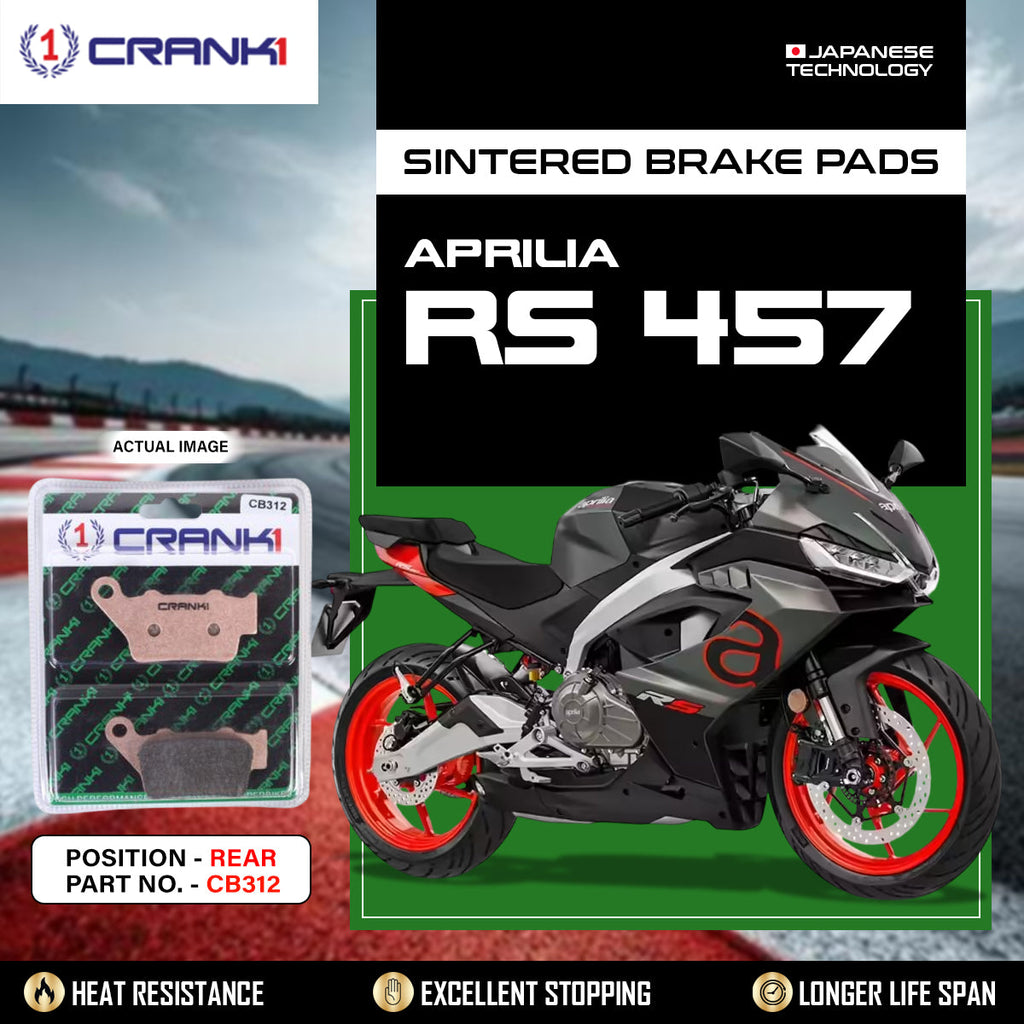 Sintered Brake Pads For Aprilia RS 457 - Rear - CB312 - 1 Set  - CRANK1