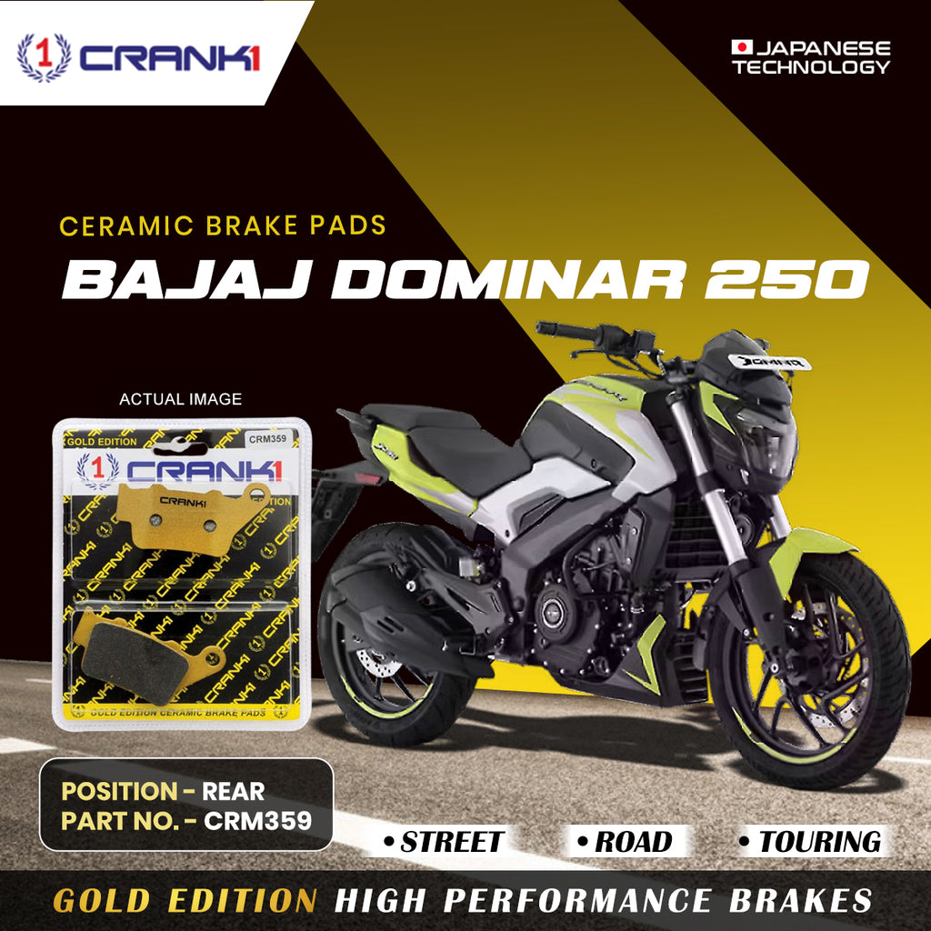 Ceramic Brake Pad For Bajaj Dominar 250 - Rear - CRM359 - 1 Set - CRANK1