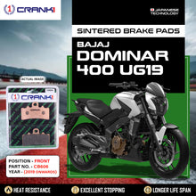 Load image into Gallery viewer, Sintered Brake Pads For Bajaj Dominar 400 UG19 (2019 Onwards) - Front - CB606 - 1 Set  - CRANK1