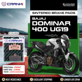 Sintered Brake Pads For Bajaj Dominar 400 UG19 (2019 Onwards) - Front - CB606 - 1 Set  - CRANK1