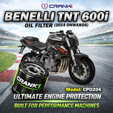 Load image into Gallery viewer, Oil Filter For Benelli TNT 600i (2014 Onwards) - CPO204 - CRANK1