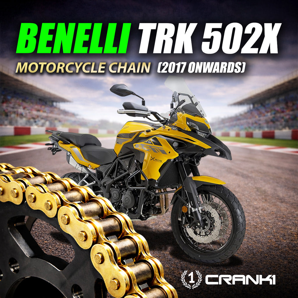 Chain For Benelli TRK 502X (2017 Onwards) - 525 Pitch x 116 Links Gold (ZVMX) - CRANK1