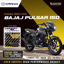 Load image into Gallery viewer, Ceramic Brake Pad For Bajaj Pulsar 150 (2022-2023) - Rear - CRM4174 - 1 Set - CRANK1
