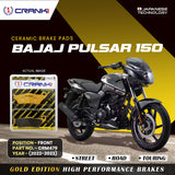 Ceramic Brake Pad For Bajaj Pulsar 150 (2022-2023) - Front - CRM479 - 1 Set - Crank1