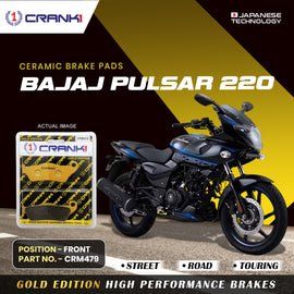 Ceramic Brake Pad For Bajaj Pulsar 220 - Front - CRM479 - 1 Set - Crank1