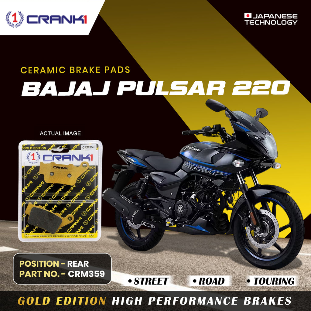Ceramic Brake Pad For Bajaj Pulsar 220 - Rear - CRM359 - 1 Set - CRANK1