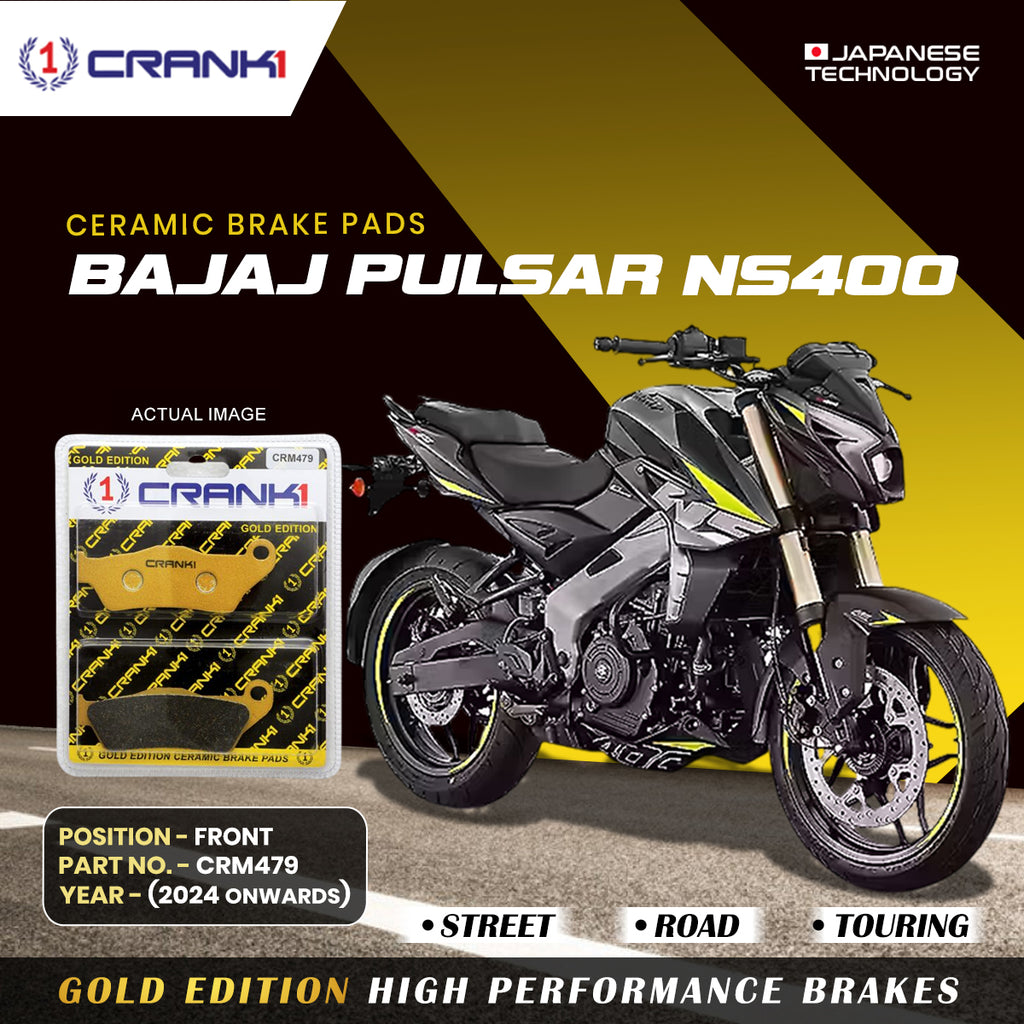 Ceramic Brake Pad For Bajaj Pulsar NS400 (2024 Onwards) - Front - CRM479 - 1 Set - Crank1