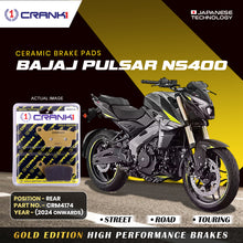 Load image into Gallery viewer, Ceramic Brake Pad For Bajaj Pulsar NS400 (2024 Onwards) - Rear - CRM4174 - 1 Set - CRANK1